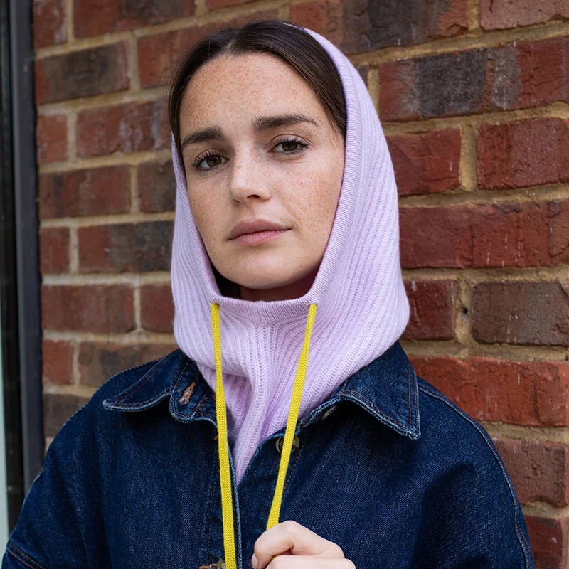 Lilac Cashmere Balaclava Hood