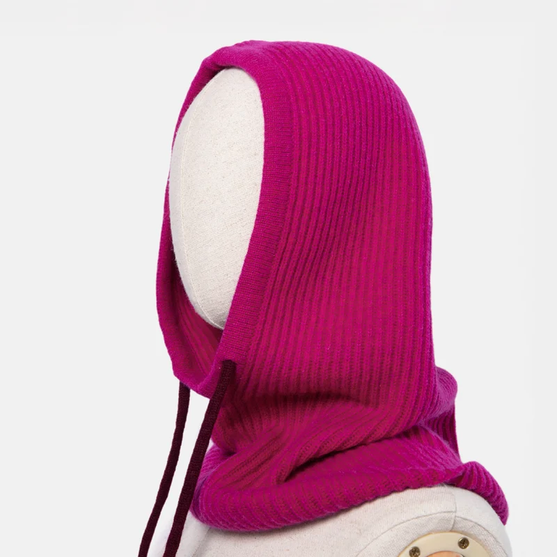 Raspberry Cashmere Balaclava Hood