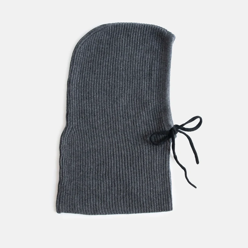 Dark Grey Cashmere Balaclava Hood