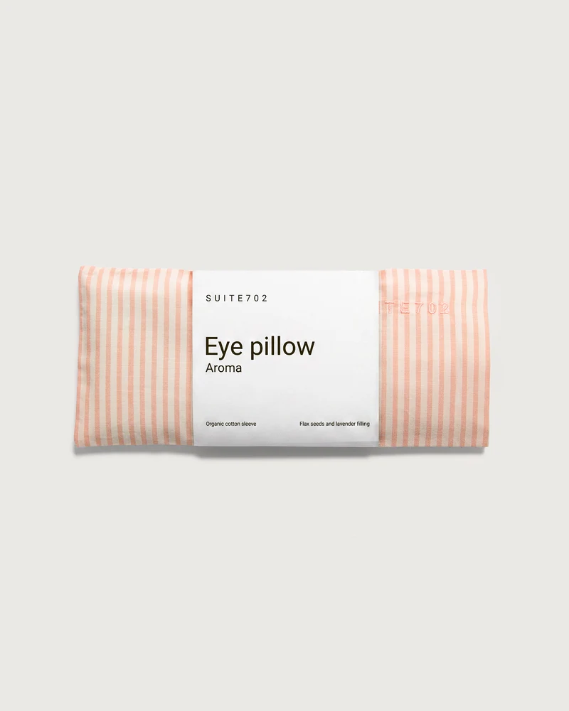 Aroma Eye Pillow Streep Peach Ecru