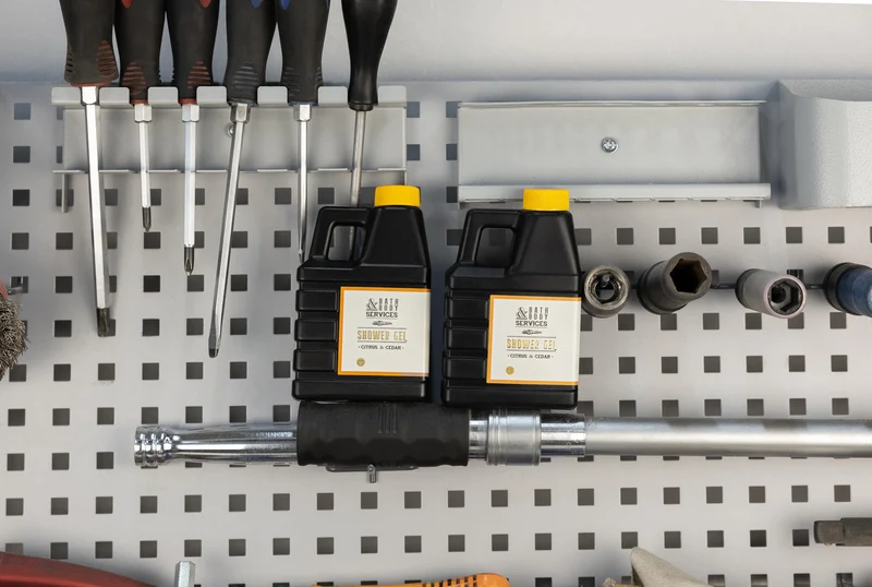 Duschgel BATH & BODY SERVICES für Herren, 200 ml Duschgel im Ölkanister Design mit Schraubenschlüssel Schlüsselanhänger, Geschenkidee für Männer zum Valentinstag und Geburtstag