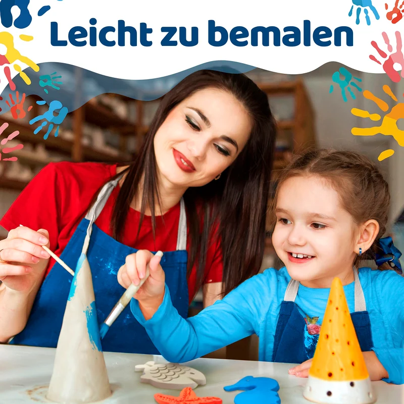 Selbsttrocknender Ton – Bastelton lufthärtend – extra stabil mit Bindemittel – für Kinder & Einsteiger