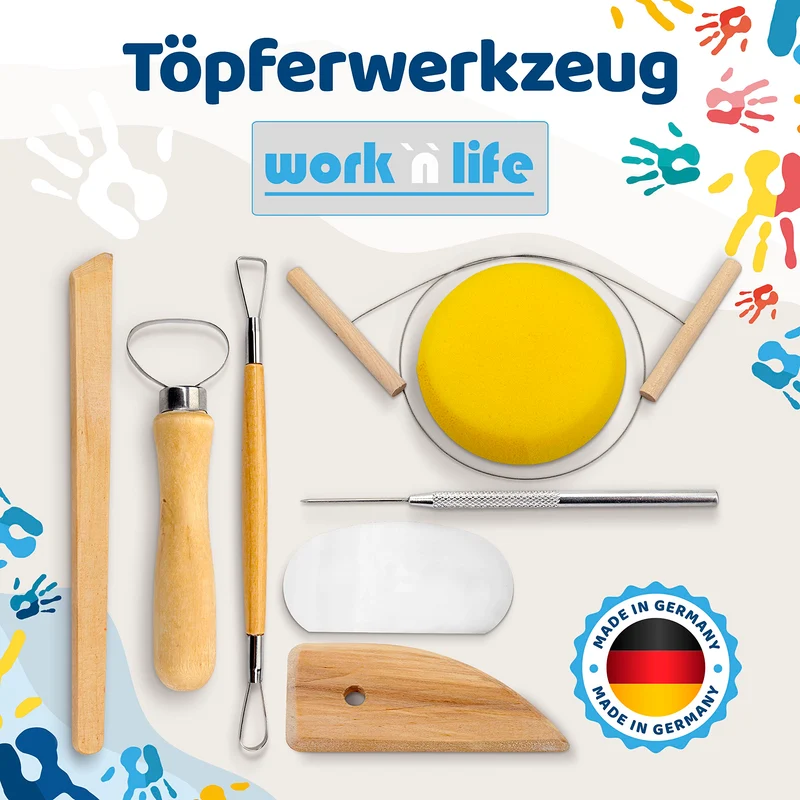 Selbsttrocknender Ton – Bastelton lufthärtend – extra stabil mit Bindemittel – für Kinder & Einsteiger
