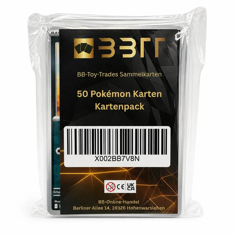50 x Pokemon Karten + seltene GX EX oder V Karte Starter Pack mit Trainern & Energie - deutsche Sammelkarten Kartenpack