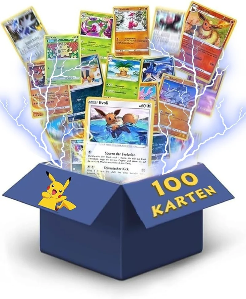 100 x Pokémon Karten - Deutsch – 80 x Common/Uncommon + 20 x Energiekarten – Zufällige Auswahl