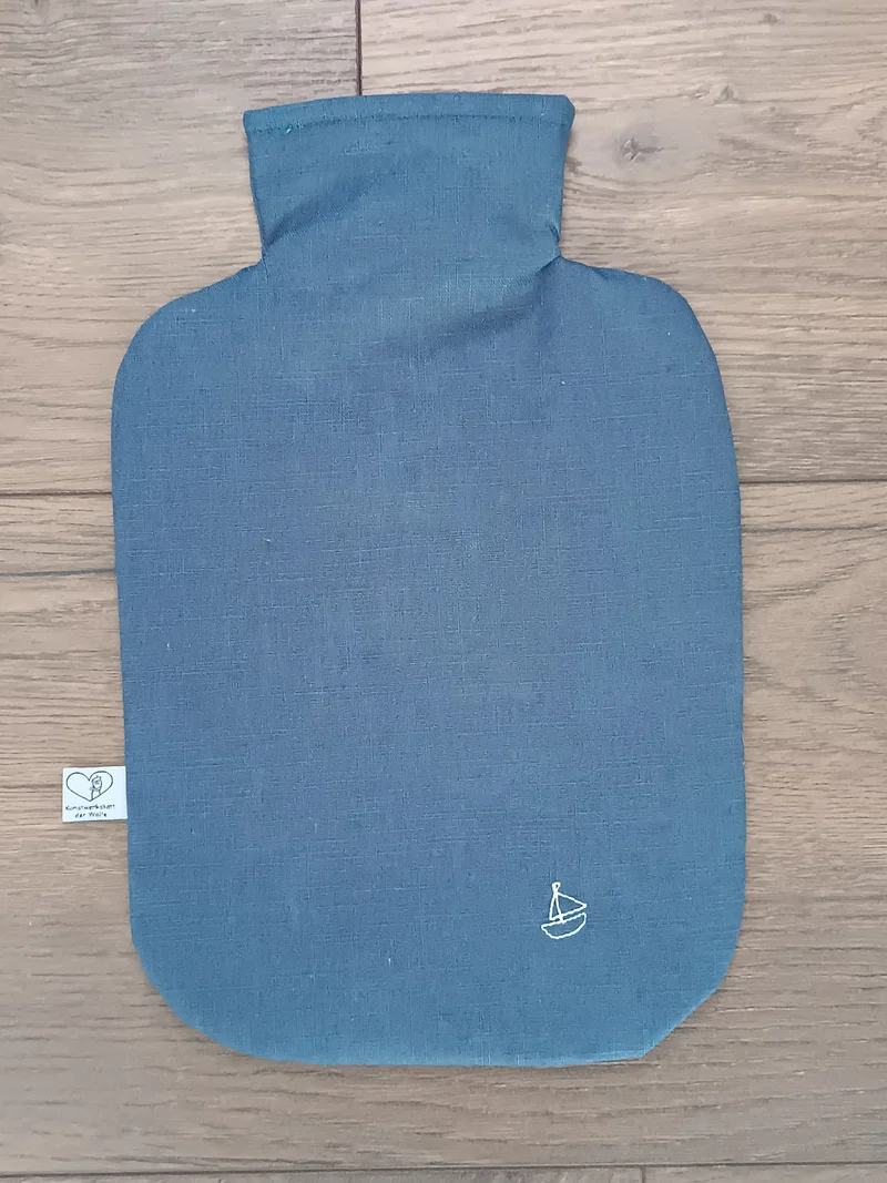 Wärmflasche 2 Liter maritim blau