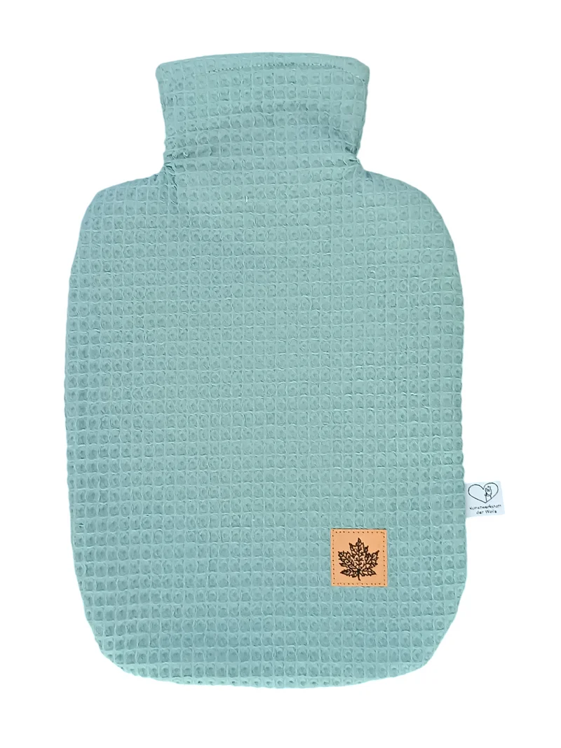 Wärmflasche 2 Liter Waffelpiquee jadegrün