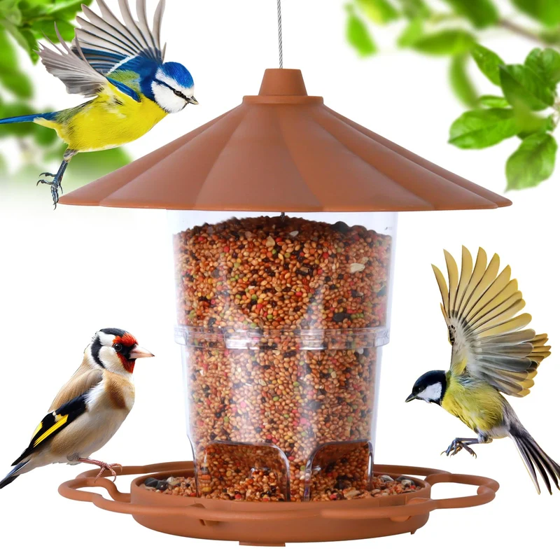 Hängendes Vogelhäuschen, 820 ml Faltbarer Hängevogelhäuschen, Vogelhäuschen zum aufhängen, Wetterfest, Plastikfütterungshaus für Vögel, Geeignet für Balkon, Garten