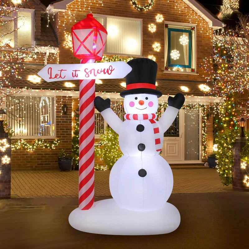 Aufblasbare Weihnachtsdeko, Riesiger Weihnachtsbaum Bogen mit 8 LED Leuchten, Wasserfest Beleuchtet Aufblasbar Weihnachtsdeko Aussen für Hof Garten Feiertag Weihnachtsdekoration