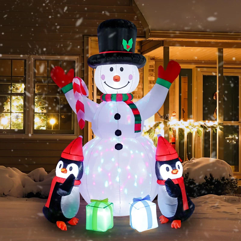 Aufblasbare Weihnachtsdeko, Riesiger Weihnachtsbaum Bogen mit 8 LED Leuchten, Wasserfest Beleuchtet Aufblasbar Weihnachtsdeko Aussen für Hof Garten Feiertag Weihnachtsdekoration