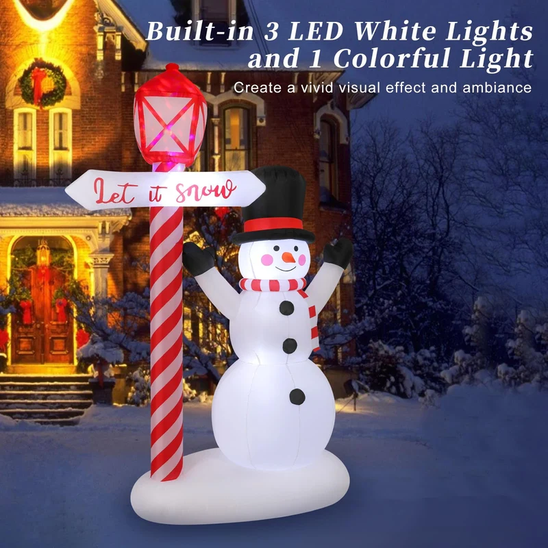 Aufblasbare Weihnachtsdeko, Riesiger Weihnachtsbaum Bogen mit 8 LED Leuchten, Wasserfest Beleuchtet Aufblasbar Weihnachtsdeko Aussen für Hof Garten Feiertag Weihnachtsdekoration