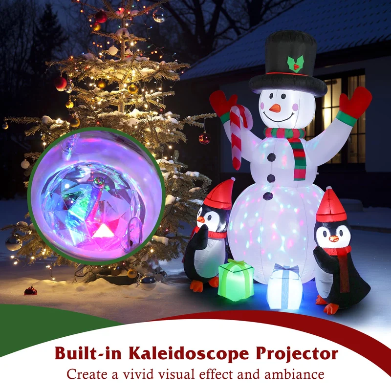 Aufblasbare Weihnachtsdeko, Riesiger Weihnachtsbaum Bogen mit 8 LED Leuchten, Wasserfest Beleuchtet Aufblasbar Weihnachtsdeko Aussen für Hof Garten Feiertag Weihnachtsdekoration