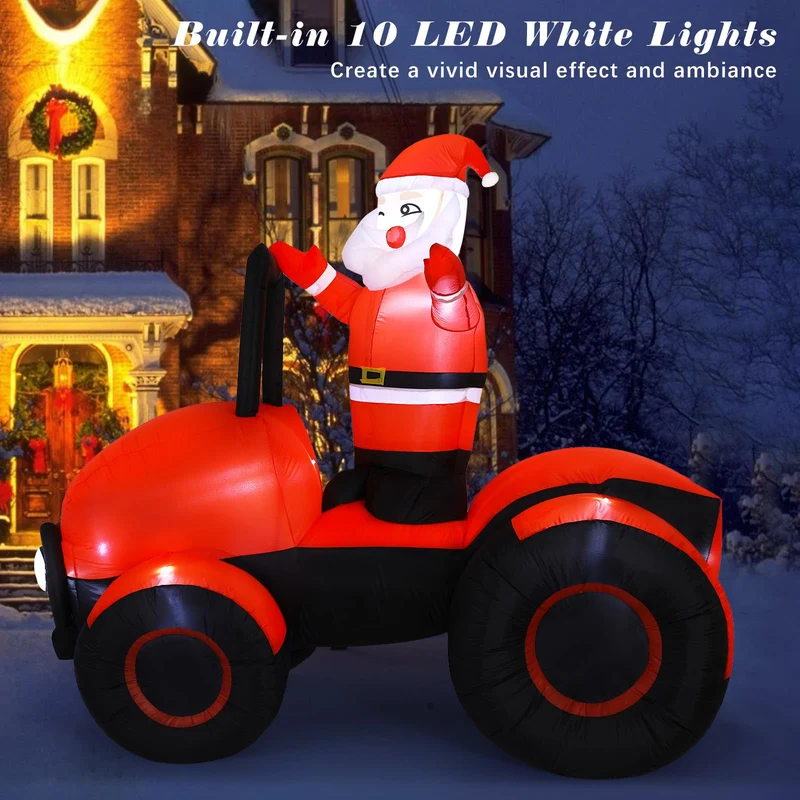 Aufblasbare Weihnachtsdeko, Riesiger Weihnachtsbaum Bogen mit 8 LED Leuchten, Wasserfest Beleuchtet Aufblasbar Weihnachtsdeko Aussen für Hof Garten Feiertag Weihnachtsdekoration