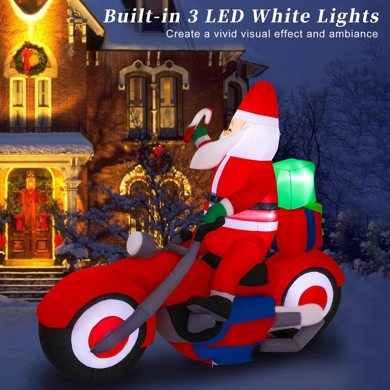 Aufblasbare Weihnachtsdeko, Riesiger Weihnachtsbaum Bogen mit 8 LED Leuchten, Wasserfest Beleuchtet Aufblasbar Weihnachtsdeko Aussen für Hof Garten Feiertag Weihnachtsdekoration