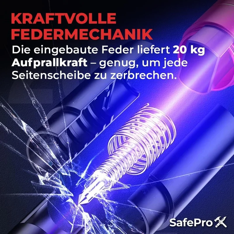 Notfallhammer für Auto, lebensrettender Fensterbrecher und Gürtelschneider, kompaktes Rettungswerkzeug für schnelle Unfallhilfe und Sicherheit unterwegs