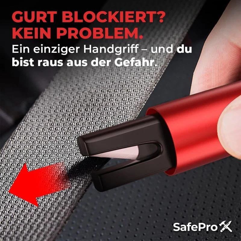 Notfallhammer für Auto, lebensrettender Fensterbrecher und Gürtelschneider, kompaktes Rettungswerkzeug für schnelle Unfallhilfe und Sicherheit unterwegs