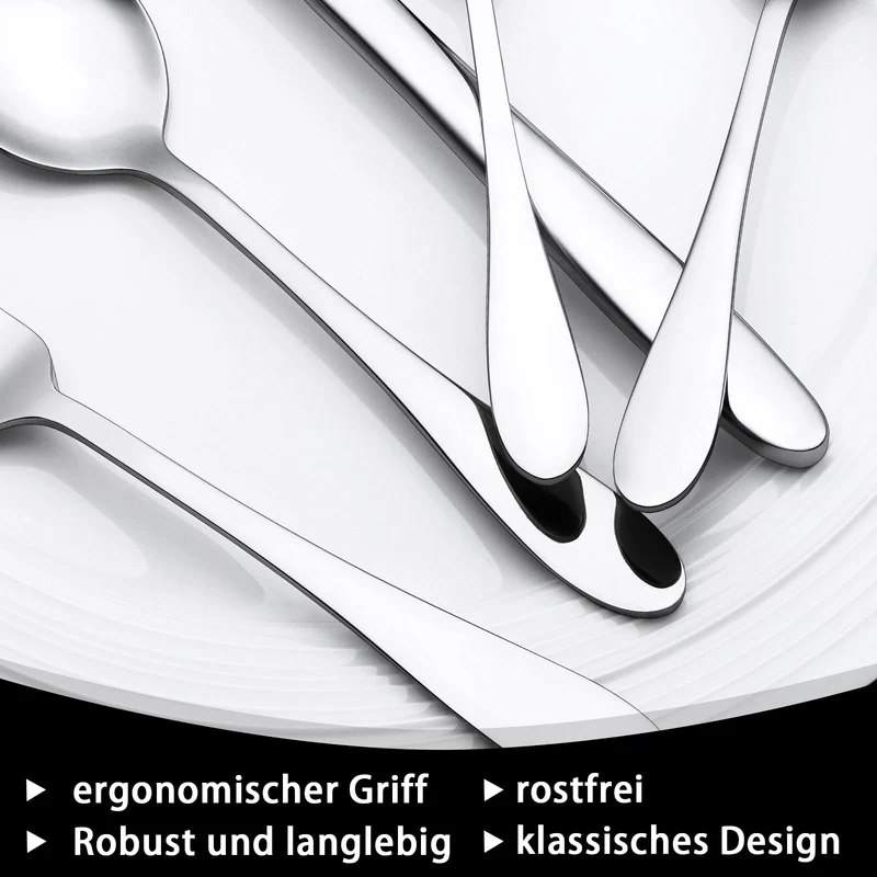 36-teiliges Besteckset aus Edelstahl mit Steakmesser, Besteckset für 6 Personen, elegantes Besteckset mit Messer, Gabel, Löffel, Besteck für Zuhause/Party/Restaurant, Geschirrspüler geeignet