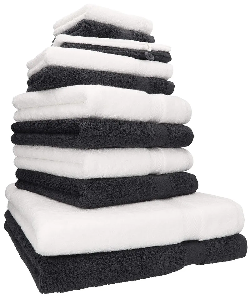 12-teilige Handtuch Set Premium Handtuch Set 100% Baumwolle 2 Badetücher 4 Handtücher 2 Gästehandtücher 2 Flanell