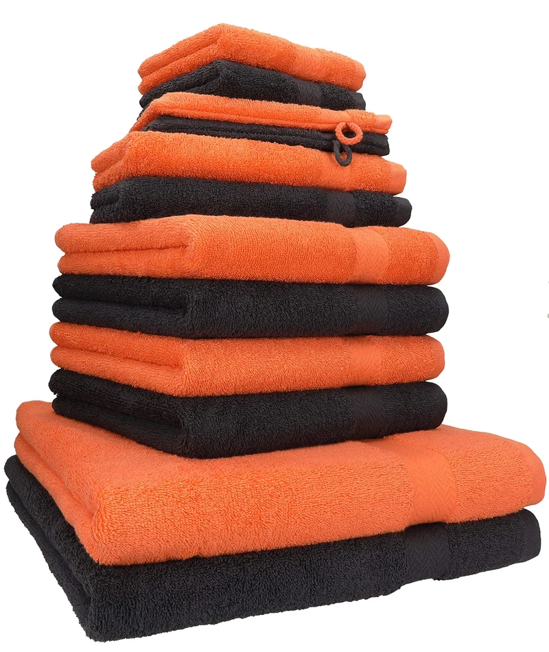 12-teilige Handtuch Set Premium Handtuch Set 100% Baumwolle 2 Badetücher 4 Handtücher 2 Gästehandtücher 2 Flanell