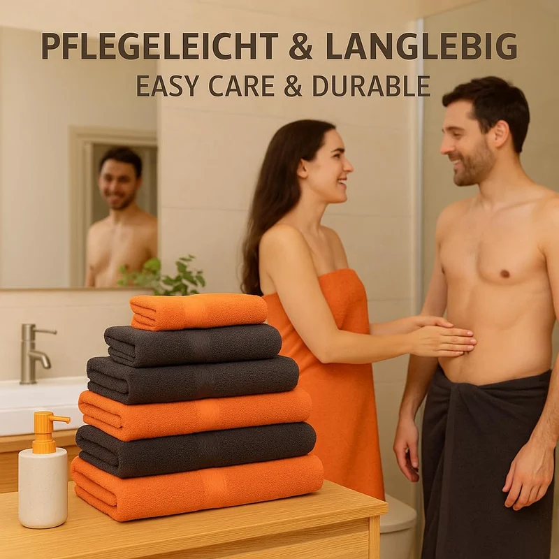 12-teilige Handtuch Set Premium Handtuch Set 100% Baumwolle 2 Badetücher 4 Handtücher 2 Gästehandtücher 2 Flanell