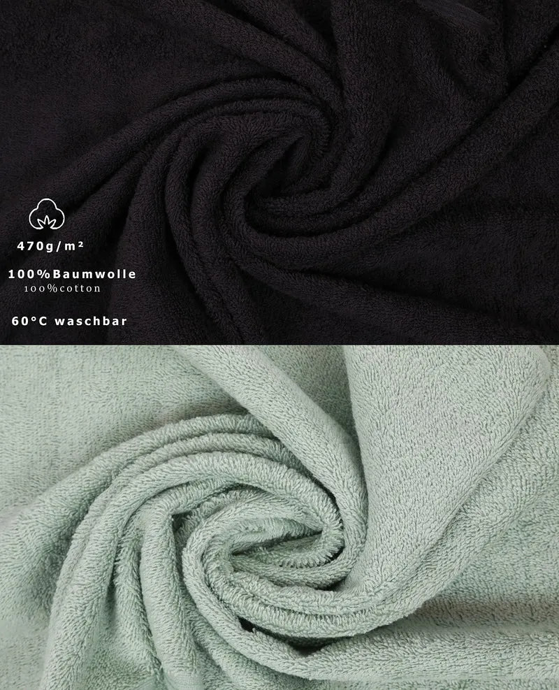 12-teilige Handtuch Set Premium Handtuch Set 100% Baumwolle 2 Badetücher 4 Handtücher 2 Gästehandtücher 2 Flanell