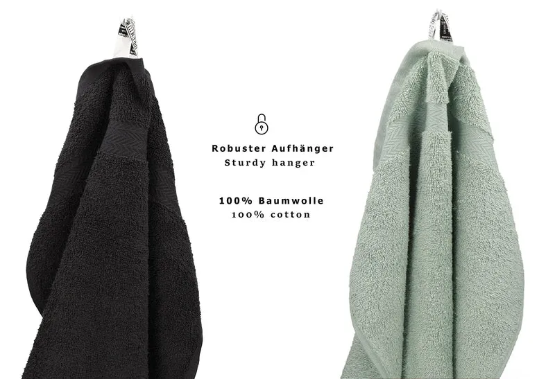 12-teilige Handtuch Set Premium Handtuch Set 100% Baumwolle 2 Badetücher 4 Handtücher 2 Gästehandtücher 2 Flanell