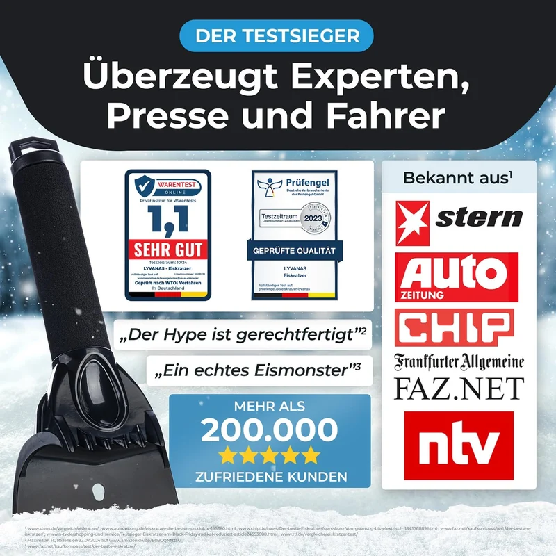 Eiskratzer mit Handschuh Testsieger 2025* - "Ice Monster" - Top-Effizienz kombiniert mit 100% Komfort