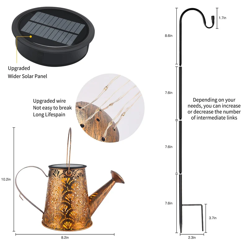 Solar Bewässerung Wasserkanne Licht Outdoor LED Wasserdichte Garten Dekoration Bewässerung