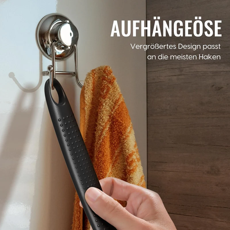 Silikon Rückenschrubber für Die Dusche, Silikon Körperschrubber mit Langem Griff, Rückenschrubber, Abgestorbene Haut entfernen und Massage