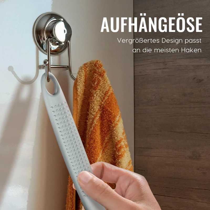 Silikon Rückenschrubber für Die Dusche, Silikon Körperschrubber mit Langem Griff, Rückenschrubber, Abgestorbene Haut entfernen und Massage