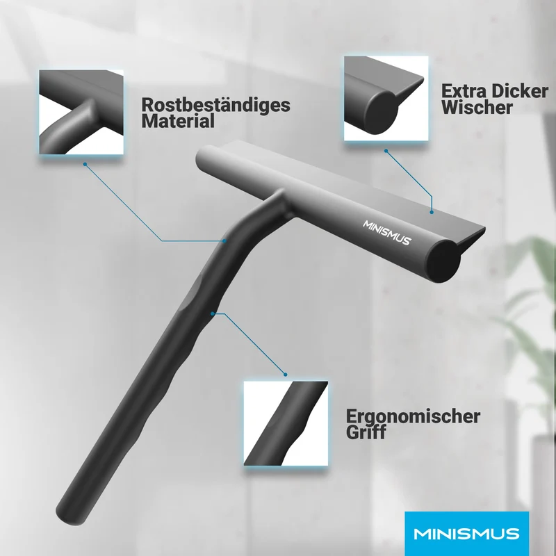 Fensterabzieher mit Aufhänger – Profi Abzieher Dusche - Duschabzieher – Schlierenfrei – Hochwertiger Silikon - Antirutsch