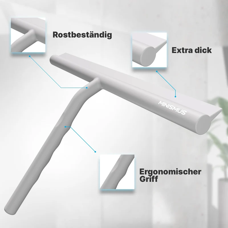 Fensterabzieher mit Aufhänger – Profi Abzieher Dusche - Duschabzieher – Schlierenfrei – Hochwertiger Silikon - Antirutsch