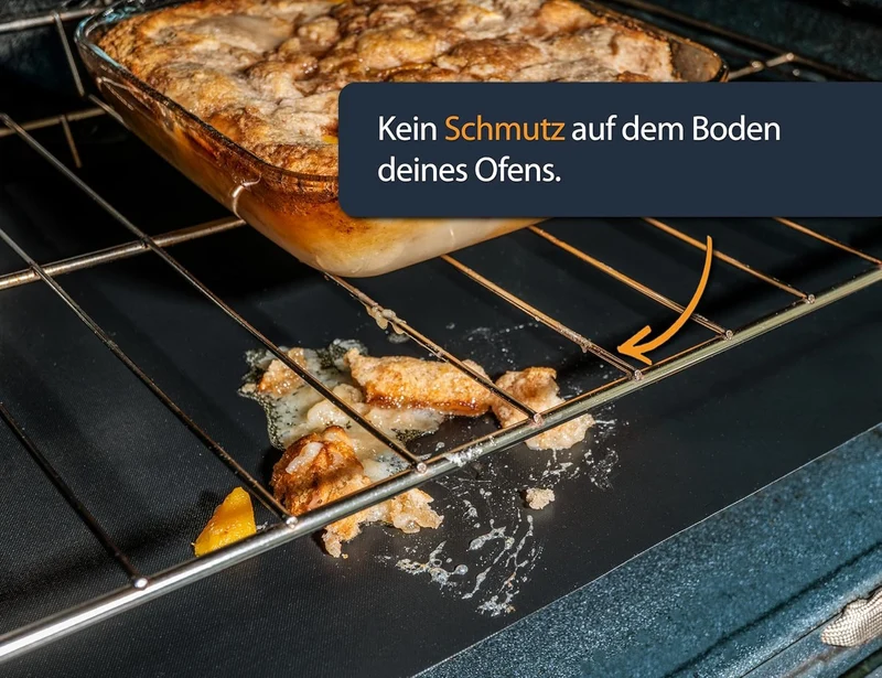 Dauerbackfolie für Backofen und Grill, Backpapier wiederverwendbar geeignet für Elektro- und Gasbackofen, antihaftbeschichtet, für den Backofenboden, BPA- und PFOA-frei (3er Pack)