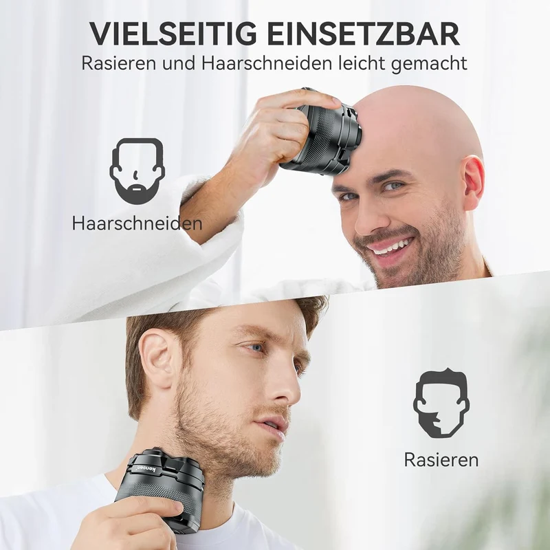 Glatzen Rasierer Herren, kensen Kopfrasierer Glatze Wasserdicht Kopf Rasierer Herren Wiederaufladbar Typ-c Head Shaver Men Magnetische Leicht zu Reinigen Akkulaufzeit 160 Mins