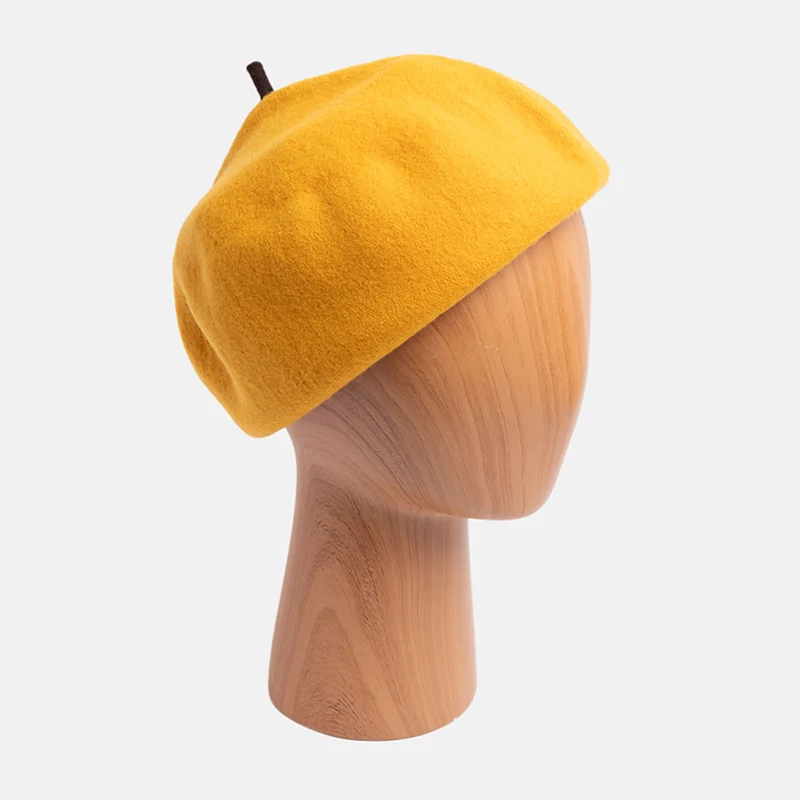Gold Pure Merino Roll Up Beret