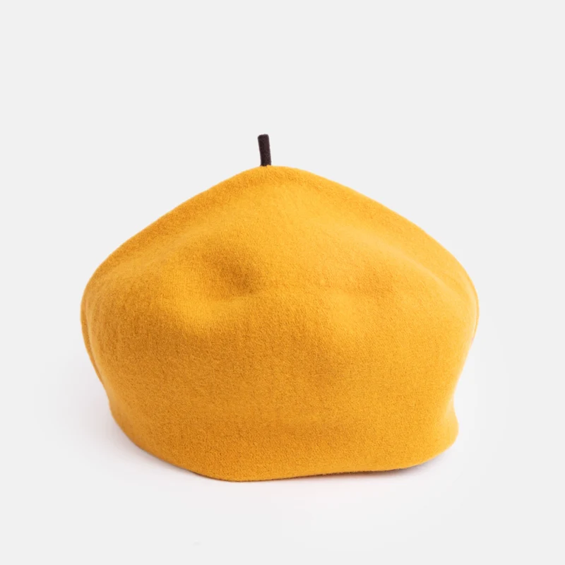 Gold Pure Merino Roll Up Beret