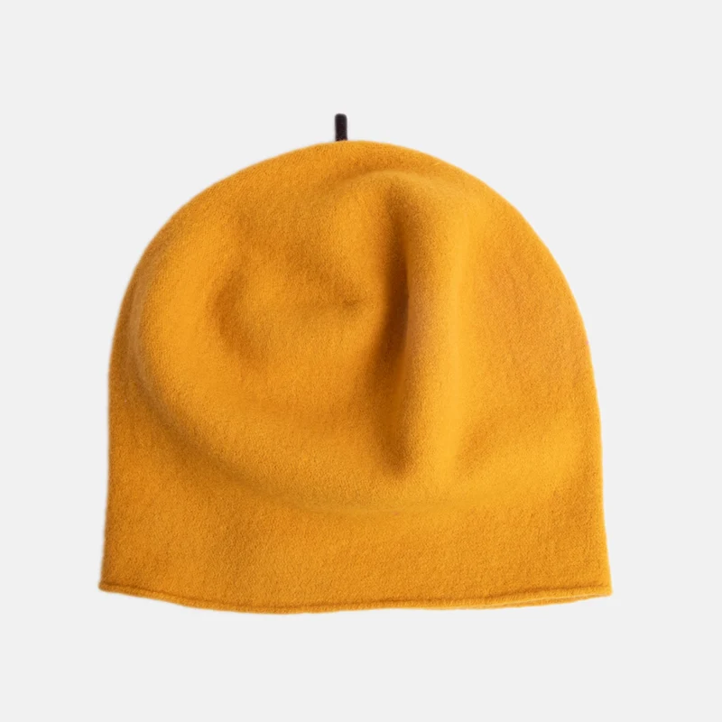 Gold Pure Merino Roll Up Beret