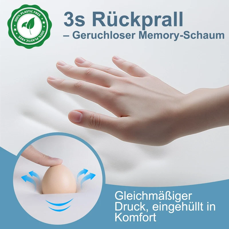 Nackenkissen, Memory Foam Kissen, Hals Stützkissen, Ergonomisches Kissen, Kissen für Seiten, Rücken- und Magenschläfer
