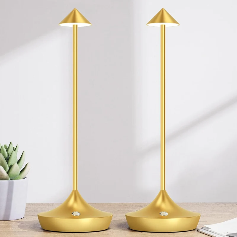 LED-Batterie Tischlampe Drahtloses , modernem Aluminium Dimmable Wireless Tischlampe 6000 mAh, wasserdicht, Tischlampen wiederaufladbar für Innen-Aussentisch Tisch Restaurant