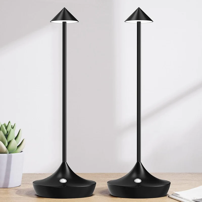 LED-Batterie Tischlampe Drahtloses , modernem Aluminium Dimmable Wireless Tischlampe 6000 mAh, wasserdicht, Tischlampen wiederaufladbar für Innen-Aussentisch Tisch Restaurant