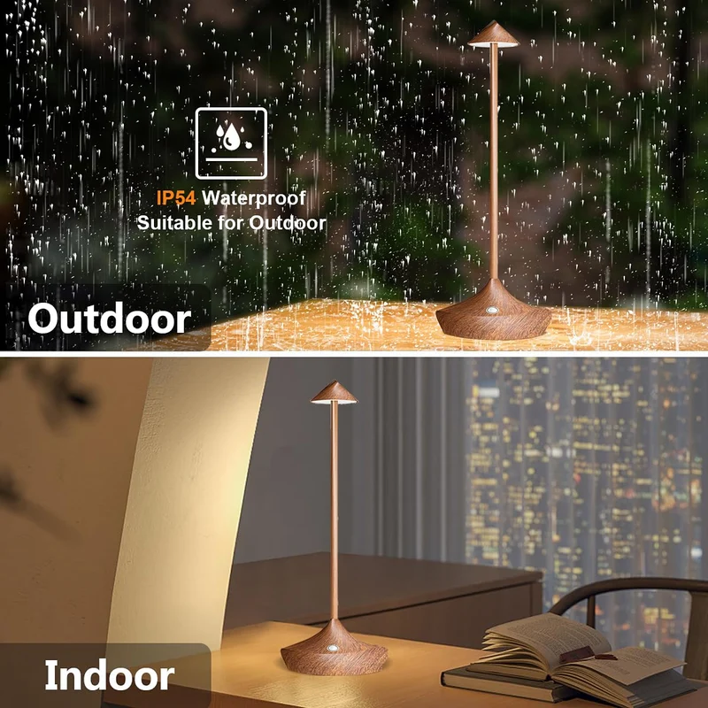 LED-Batterie Tischlampe Drahtloses , modernem Aluminium Dimmable Wireless Tischlampe 6000 mAh, wasserdicht, Tischlampen wiederaufladbar für Innen-Aussentisch Tisch Restaurant