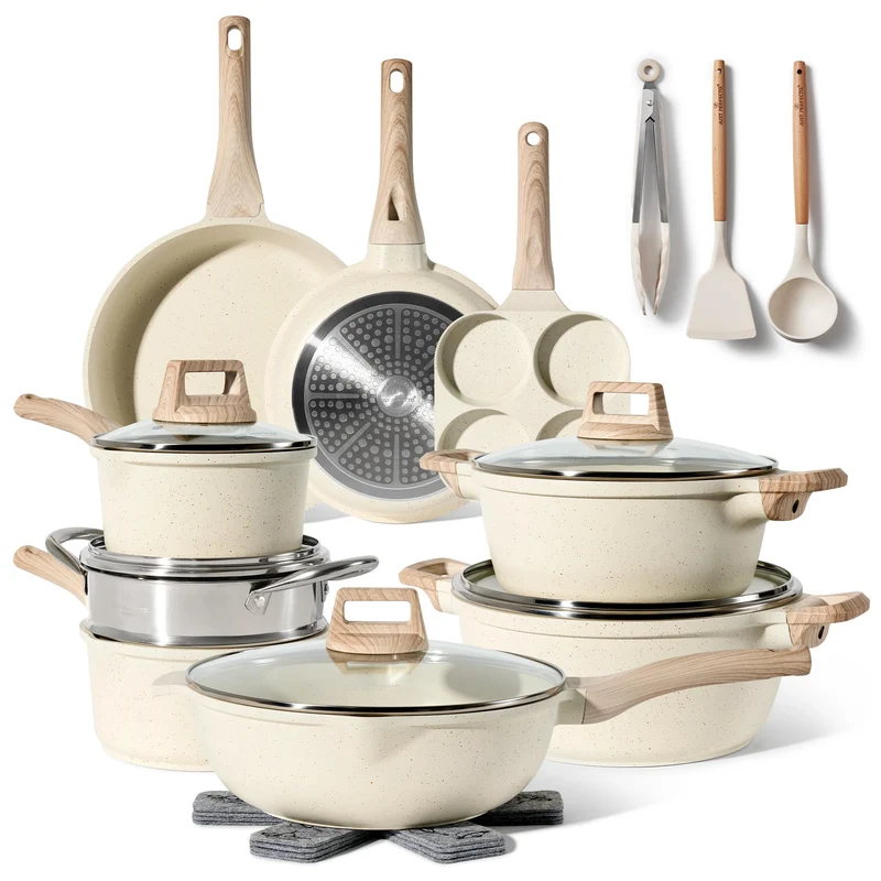 Induktionsgefässe - Pfannenset mit Deckel - Induktionsgefässe Set - Töpfe & Pfannen Set ohne PTFE und PFOA - Kochgeschirr-Topf-Induktion