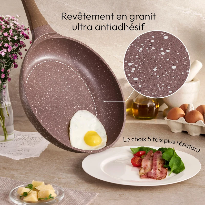 Induktionsgefässe - Pfannenset mit Deckel - Induktionsgefässe Set - Töpfe & Pfannen Set ohne PTFE und PFOA - Kochgeschirr-Topf-Induktion