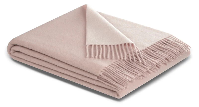 Biederlack Kaschmirplaid 130x170 rosé-ecru