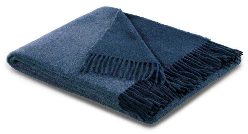 Biederlack Kaschmirplaid 130x170 jeans-marine