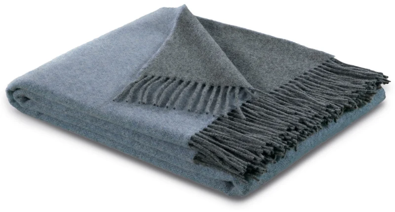 Biederlack Kaschmirplaid 150x200 blau-grau
