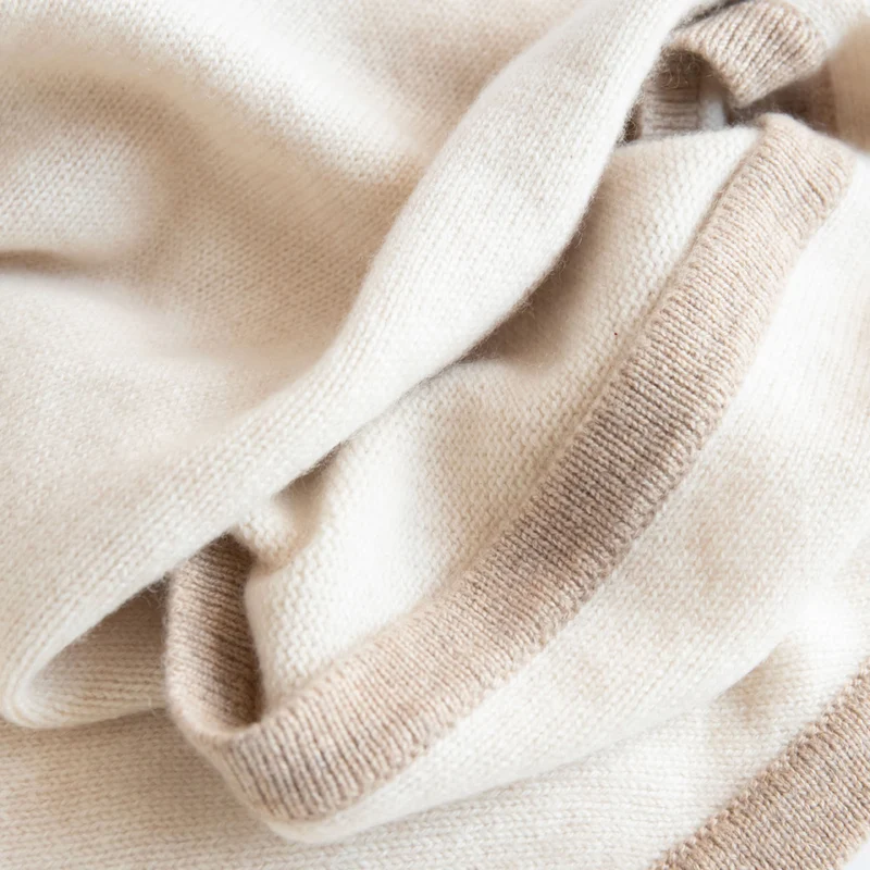 Cream/Taupe Cashmere Triangle Scarf