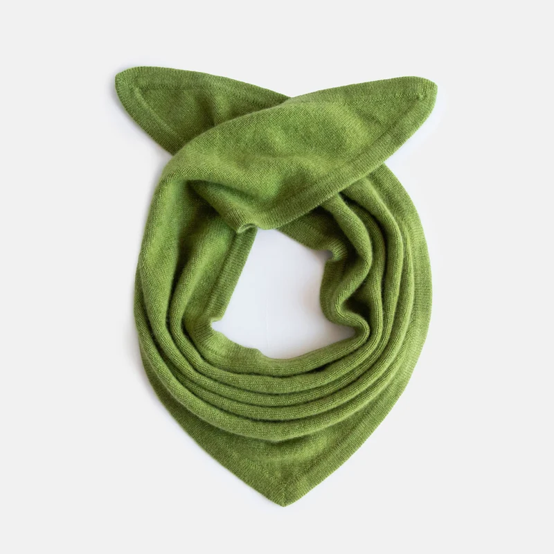 Green Cashmere Triangle Scarf