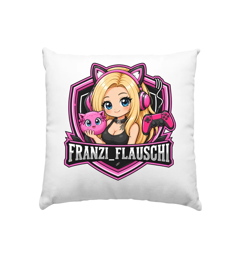 Franzi_Flauschi Logo - Kissen 40x40cm