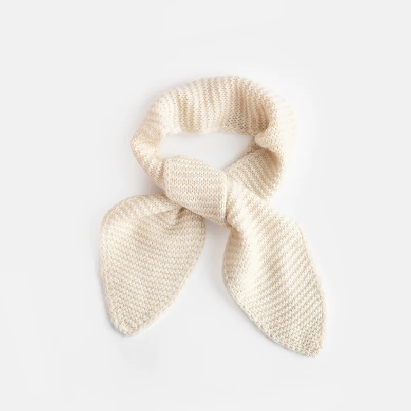 Cream Brushed Organic Cashmere Mini Scarf